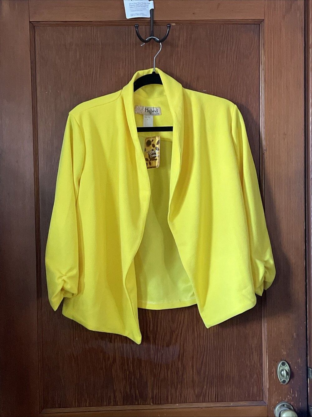 Hybrid & Company Blazer Size L NWT Yellow Office Womens